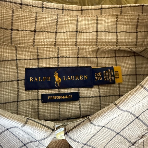 Polo Ralph Lauren 2XB Classic Fit Performance Grey/Blue Plaid Button Down Shirt - Picture 9 of 13